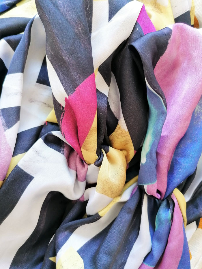turbante de seda abstracto, envio gratis en España
